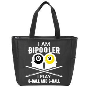 Bipooler Play 8 Ball And 9 Ball Pool Player Zip Tote Bag