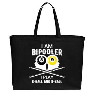 Bipooler Play 8 Ball And 9 Ball Pool Player Cotton Canvas Jumbo Tote