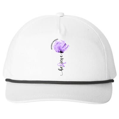 Believe Prematurity Awareness Purple Ribbon Flower Lovers Gift Snapback Five-Panel Rope Hat