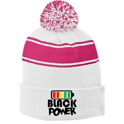 Black Power Afro American Melanin Black Lives Matter Cute Gift Stripe Pom Pom Beanie