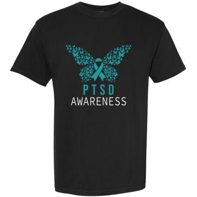 Butterfly PTSD Awareness Garment-Dyed Heavyweight T-Shirt