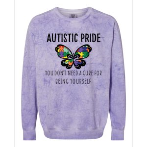 Butterfly Puzzle Autistic Pride Autism Awareness Acceptance Great Gift Colorblast Crewneck Sweatshirt