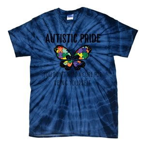 Butterfly Puzzle Autistic Pride Autism Awareness Acceptance Great Gift Tie-Dye T-Shirt