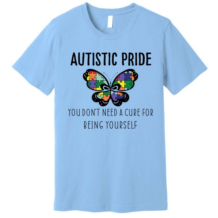 Butterfly Puzzle Autistic Pride Autism Awareness Acceptance Great Gift Premium T-Shirt