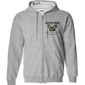 Butterfly Puzzle Autistic Pride Autism Awareness Acceptance Great Gift Full Zip Hoodie