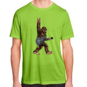 Bigfoot Playing A Dragon Guitar Rock On Sasquatch Big Foot Adult ChromaSoft Performance T-Shirt