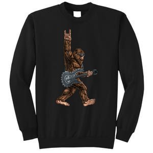 Bigfoot Playing A Dragon Guitar Rock On Sasquatch Big Foot Sweatshirt