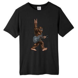 Bigfoot Playing A Dragon Guitar Rock On Sasquatch Big Foot Tall Fusion ChromaSoft Performance T-Shirt