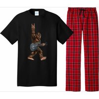 Bigfoot Playing A Dragon Guitar Rock On Sasquatch Big Foot Pajama Set