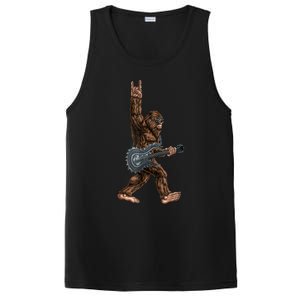 Bigfoot Playing A Dragon Guitar Rock On Sasquatch Big Foot PosiCharge Competitor Tank