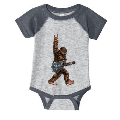 Bigfoot Playing A Dragon Guitar Rock On Sasquatch Big Foot Infant Baby Jersey Bodysuit