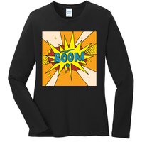 Boom Pop Art Ladies Long Sleeve Shirt