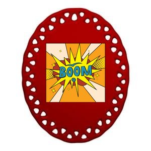 Boom Pop Art Ceramic Oval Ornament