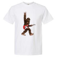 Bigfoot Playing A Electric Guitar Rock On Sasquatch Big Foot Garment-Dyed Heavyweight T-Shirt