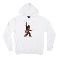 Bigfoot Playing A Electric Guitar Rock On Sasquatch Big Foot Hoodie