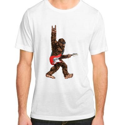 Bigfoot Playing A Electric Guitar Rock On Sasquatch Big Foot Adult ChromaSoft Performance T-Shirt