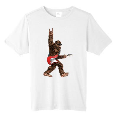 Bigfoot Playing A Electric Guitar Rock On Sasquatch Big Foot Tall Fusion ChromaSoft Performance T-Shirt