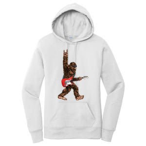 Bigfoot Playing A Electric Guitar Rock On Sasquatch Big Foot Women's Pullover Hoodie