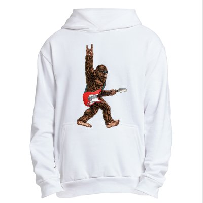 Bigfoot Playing A Electric Guitar Rock On Sasquatch Big Foot Urban Pullover Hoodie