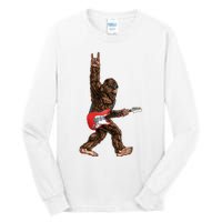 Bigfoot Playing A Electric Guitar Rock On Sasquatch Big Foot Tall Long Sleeve T-Shirt