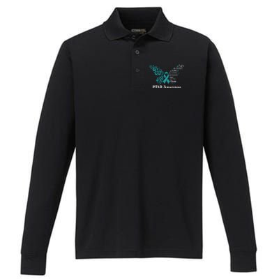 Butterfly PTSD Awareness I Am The Storm PTSD Performance Long Sleeve Polo