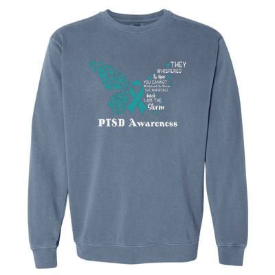 Butterfly PTSD Awareness I Am The Storm PTSD Garment-Dyed Sweatshirt