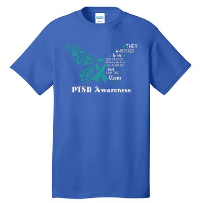 Butterfly PTSD Awareness I Am The Storm PTSD Tall T-Shirt