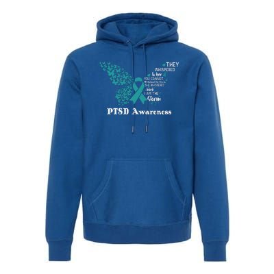 Butterfly PTSD Awareness I Am The Storm PTSD Premium Hoodie