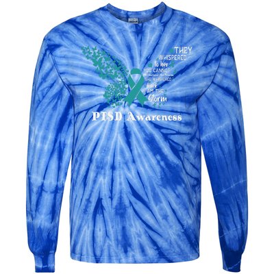 Butterfly PTSD Awareness I Am The Storm PTSD Tie-Dye Long Sleeve Shirt