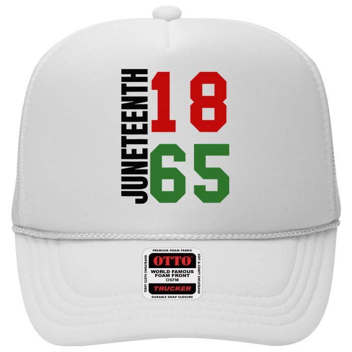 Black Proud African American for Juneteenth High Crown Mesh Back Trucker Hat