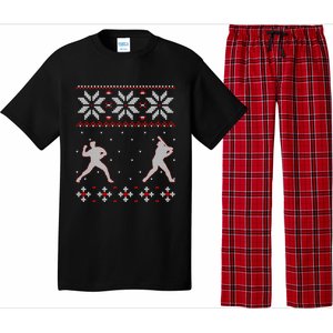 Baseball Pitcher And Batter Outdoor Game Ugly Christmas Gift Pajama Set