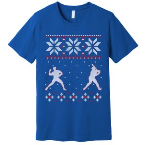 Baseball Pitcher And Batter Outdoor Game Ugly Christmas Gift Premium T-Shirt