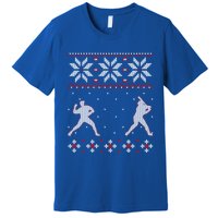 Baseball Pitcher And Batter Outdoor Game Ugly Christmas Gift Premium T-Shirt