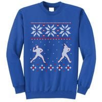 Baseball Pitcher And Batter Outdoor Game Ugly Christmas Gift Tall Sweatshirt