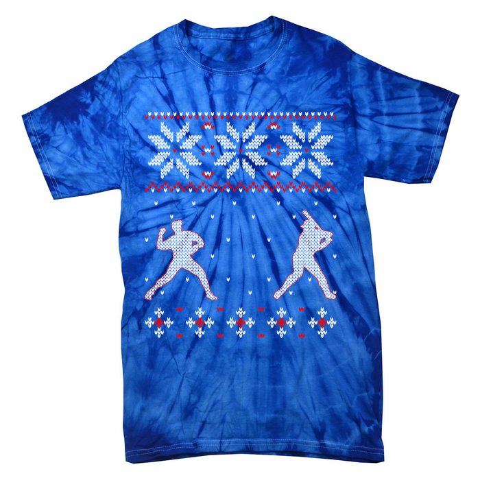 Baseball Pitcher And Batter Outdoor Game Ugly Christmas Gift Tie-Dye T-Shirt