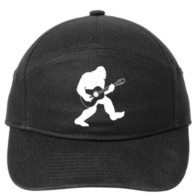 Bigfoot Playing Acoustic Guitar 7-Panel Snapback Hat