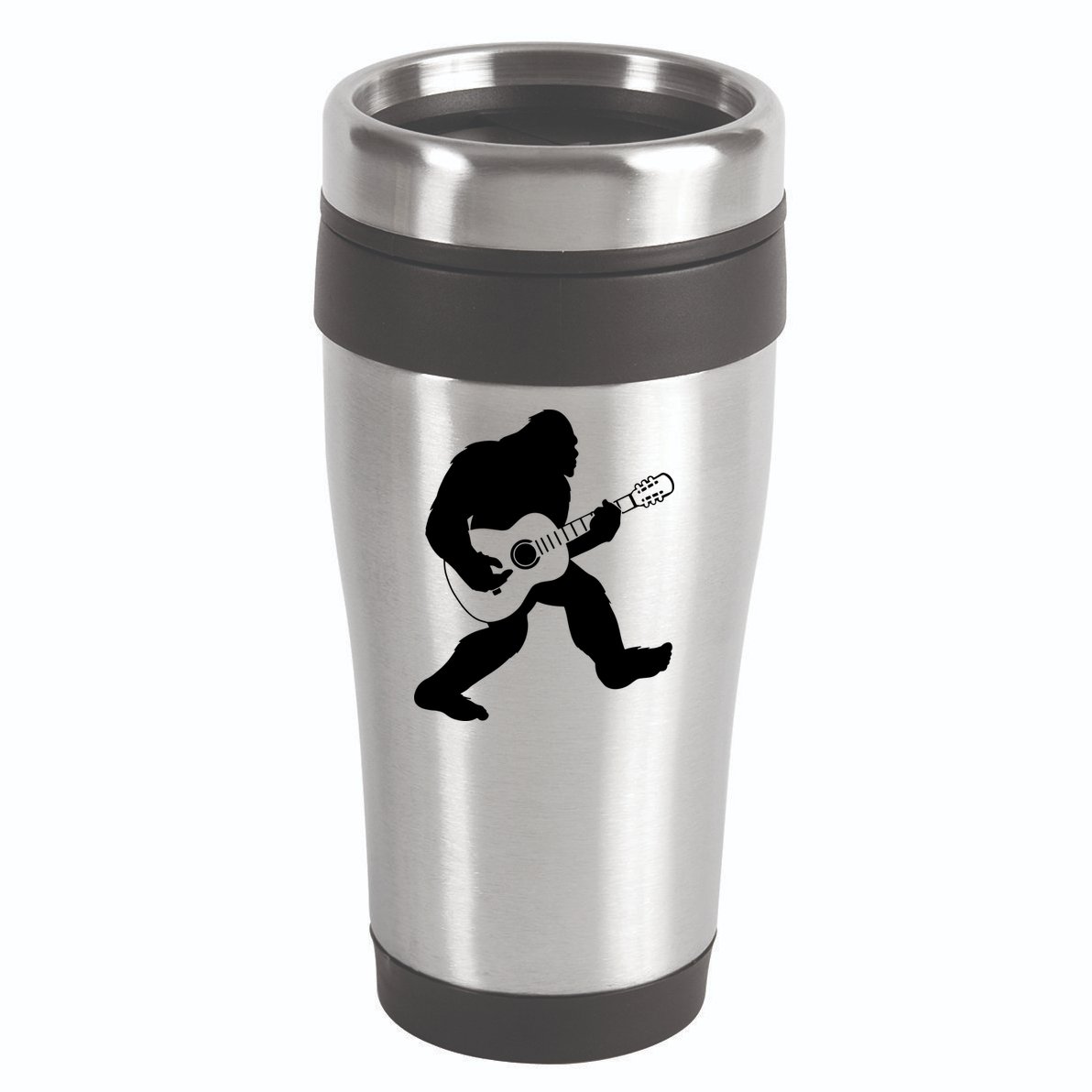 Bigfoot Playing Acoustic Guitar 16oz Travel Tumbler