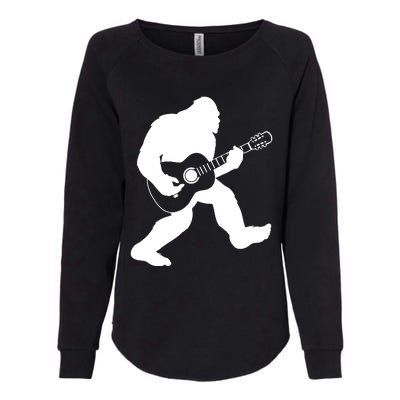 Bigfoot Playing Acoustic Guitar Womens California Wash Sweatshirt