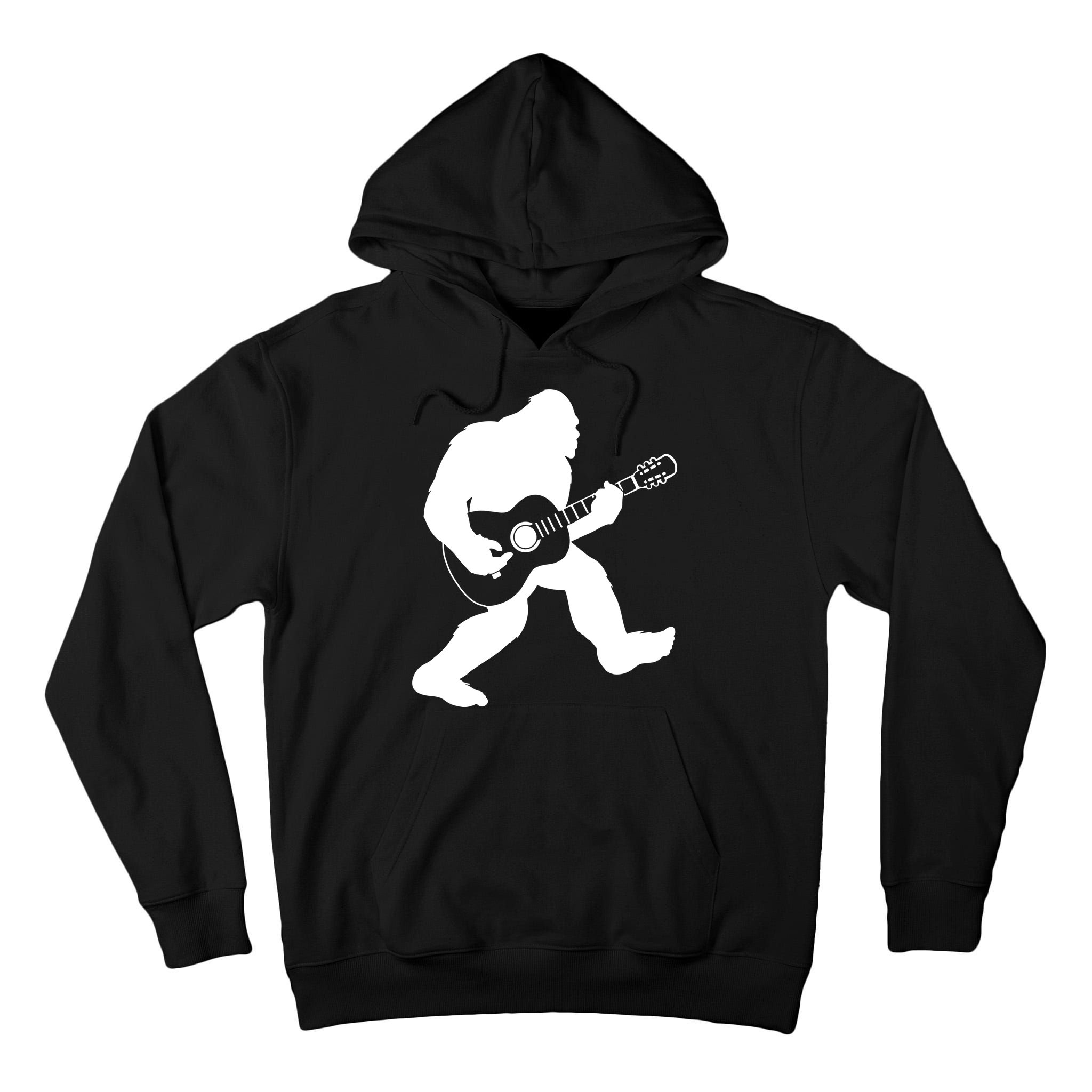 Bigfoot Playing Acoustic Guitar Tall Hoodie