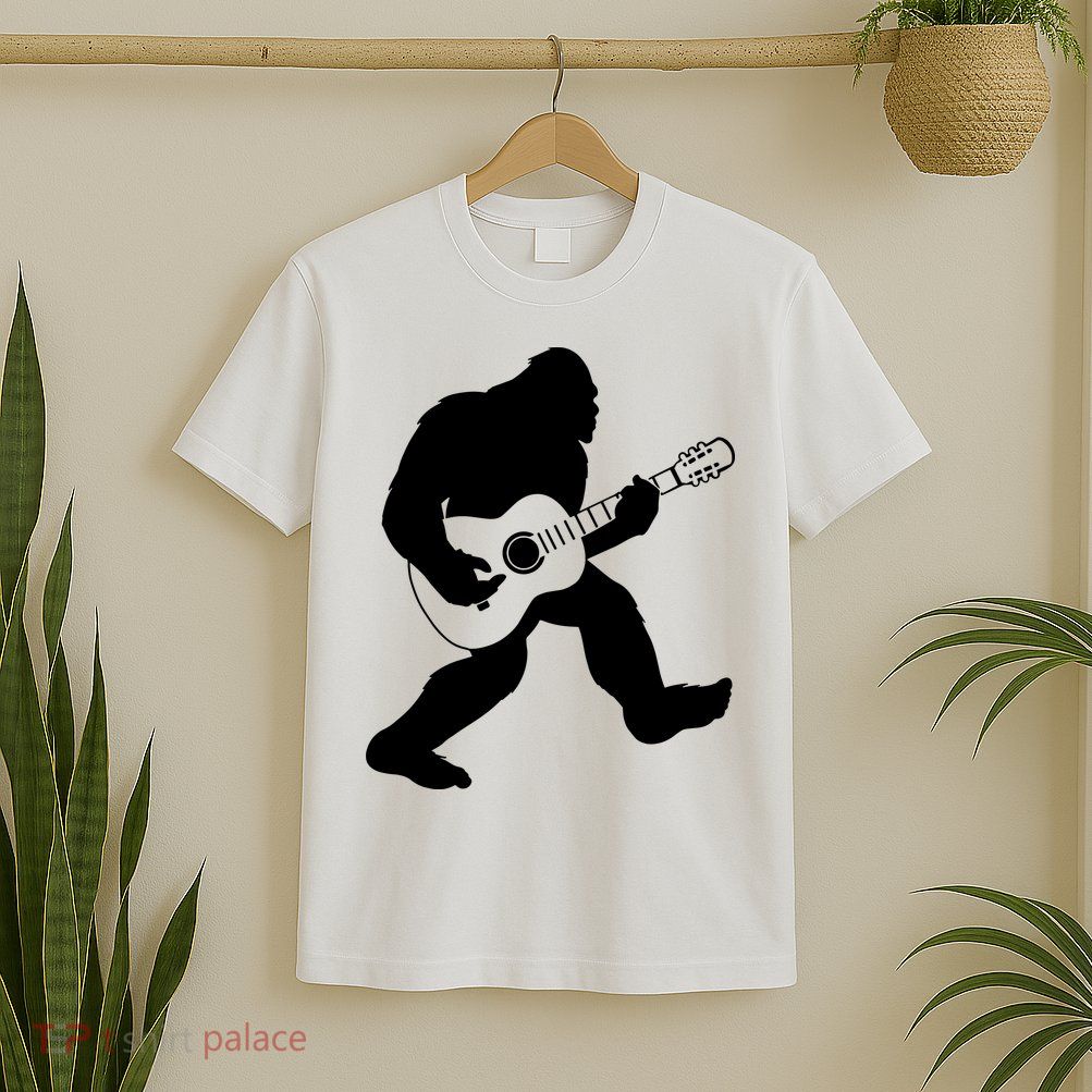 Bigfoot Playing Acoustic Guitar T-Shirt