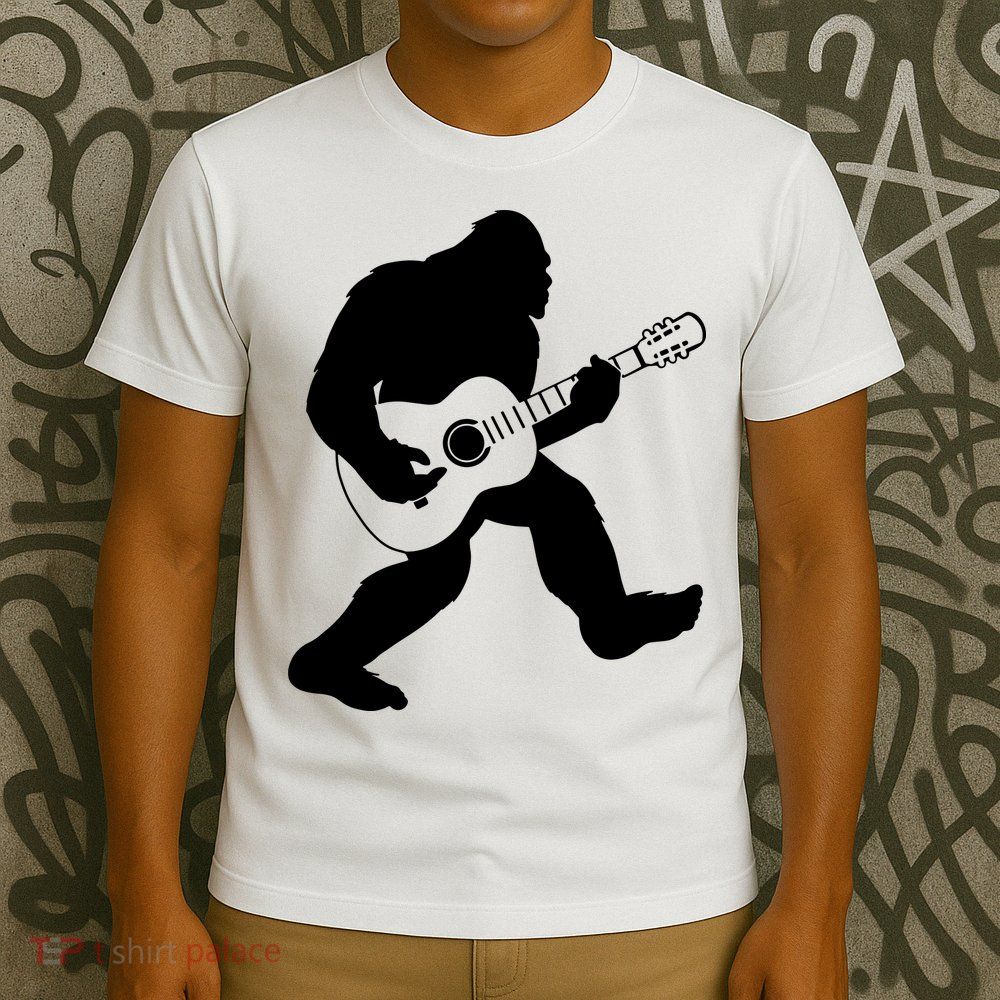 Bigfoot Playing Acoustic Guitar T-Shirt