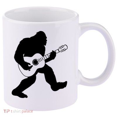 Bigfoot Playing Acoustic Guitar 11oz C Handle Ceramic Mug