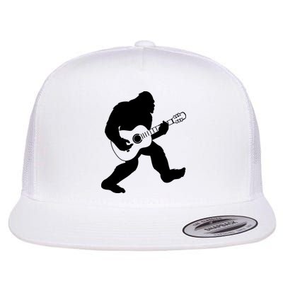 Bigfoot Playing Acoustic Guitar Flat Bill Trucker Hat