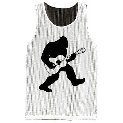 Bigfoot Playing Acoustic Guitar Mesh Reversible Basketball Jersey Tank