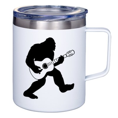 Bigfoot Playing Acoustic Guitar 12oz Stainless Steel Coffee Mug