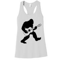 Bigfoot Playing Acoustic Guitar Women's Racerback Tank