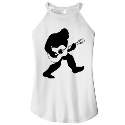 Bigfoot Playing Acoustic Guitar Women’s Perfect Tri Rocker Tank