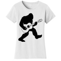 Bigfoot Playing Acoustic Guitar Women's T-Shirt