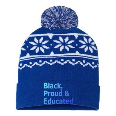 Black Proud And Educated African American Cool Gift USA-Made Snowflake Beanie