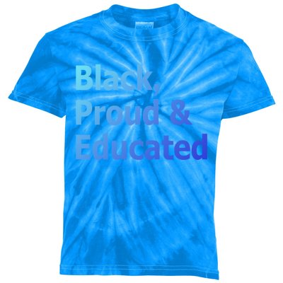 Black Proud And Educated African American Cool Gift Kids Tie-Dye T-Shirt